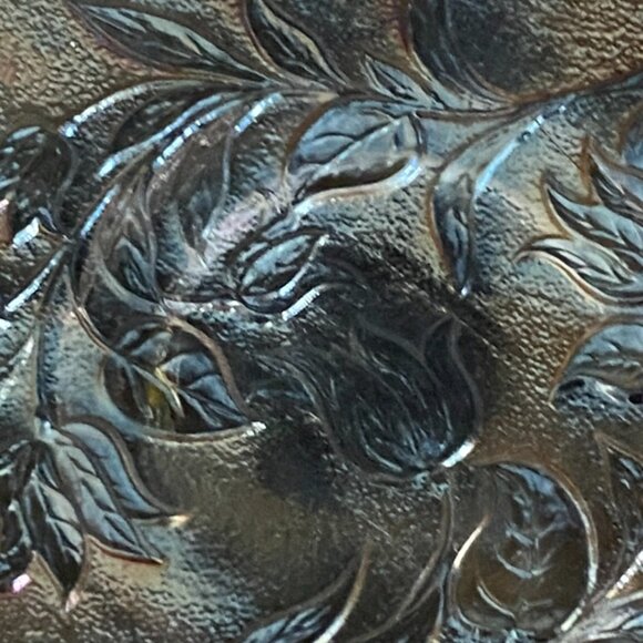 Antique Carnival Glass by Dugan "WindFlower" Ruffled Bowl Iridescent c1910 EC - Picture 9 of 11